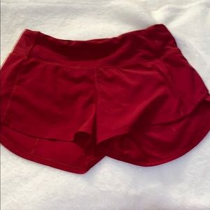 Red Lulu Lemon Shorts, lightly worn